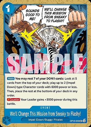 We'll Change This Mission from Sneaky to Flashy!